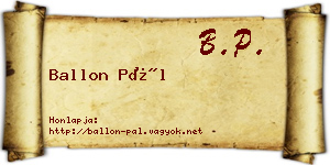 Ballon Pál névjegykártya