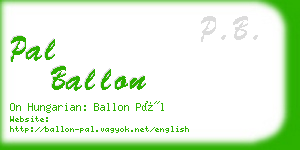 pal ballon business card